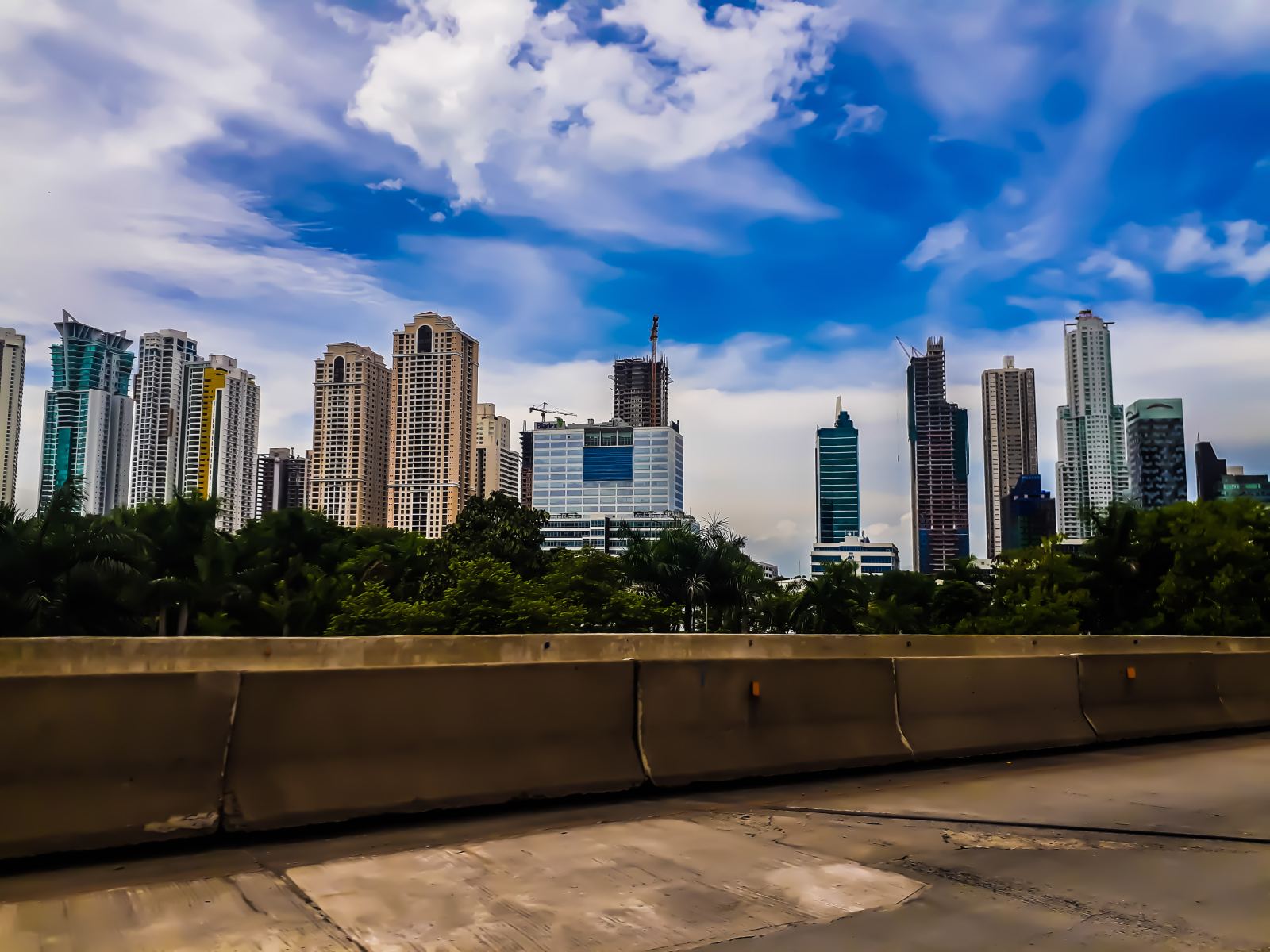 Vista del distrito financiero de Costa del Este, Ciudad de Panamá